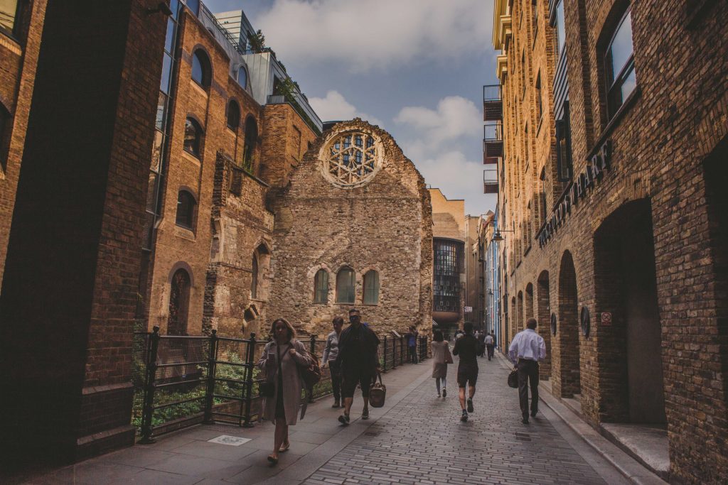 Walking down Clink Street London