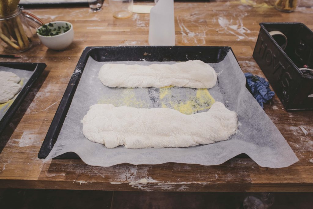 Ciabatta Bread before going into the oven